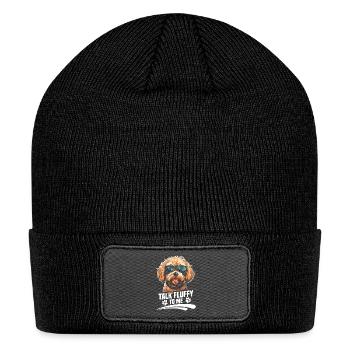 Dog Lover Cockapoo Puppy Dog Owner Fluffy Cockapoo - Patch Beanie - black - Front