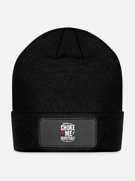 Respectful Choke Me Protest Design - Patch Beanie - black