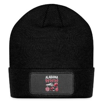 Alabama Football Game Day Coquette Bow - Patch Beanie - black - Front
