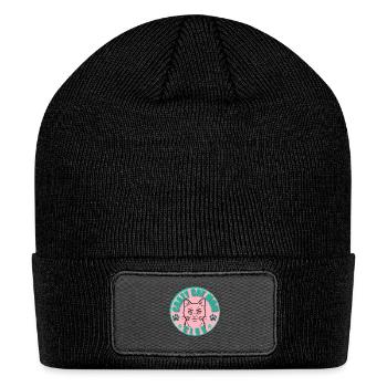 Crazy Cat Mom Club Logo - Patch Beanie - black - Front
