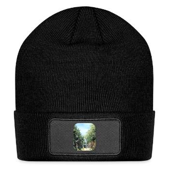 Vintage Steam Locomotive At Summit Cut - Patch Beanie - black - Front