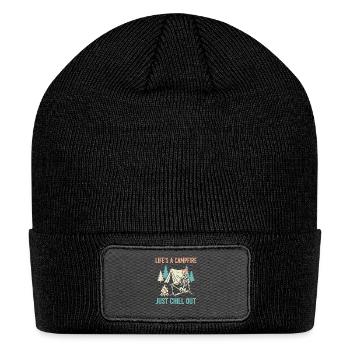 Life's a Campfire Just Chill Out - Patch Beanie - black - Front