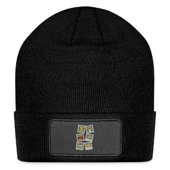 Classic Cryptid Stamp Art Paranormal Legends - Patch Beanie - black - Front