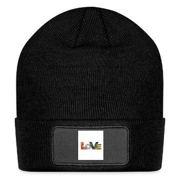 Love Earth Vines Typography - Patch Beanie - black - Front