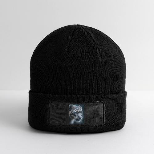 Snow Leopard Blue Eyes Design - Patch Beanie