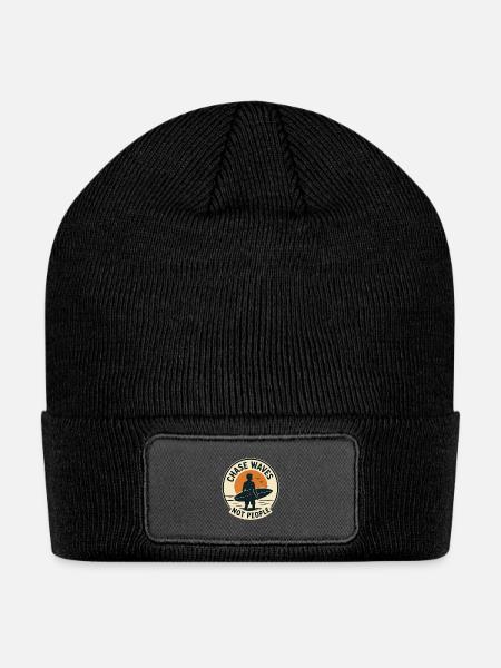 Chase Waves Not People - Patch Beanie - black