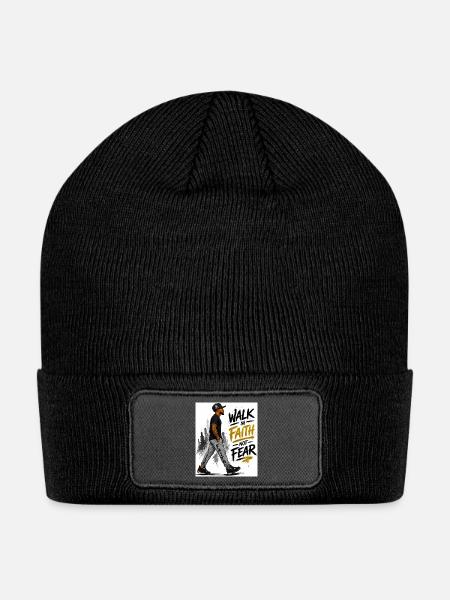 Walk In Faith Not Fear - Patch Beanie - black