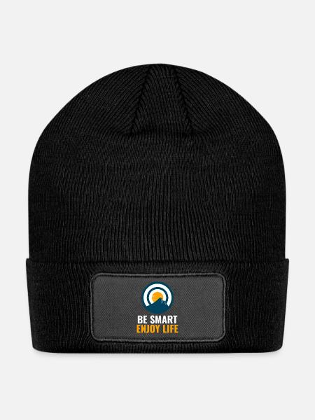Be Smart Enjoy Life - Patch Beanie - black