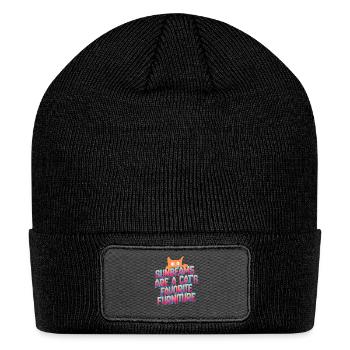 sunbeams are a cats favorite furniture, sunbeam, s - Patch Beanie - black - Front