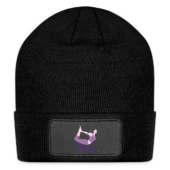 Tighten your core loosen your worries - Patch Beanie - black - Front