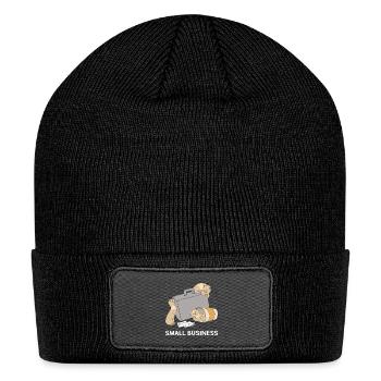 Small Business Owner Cute Cat Entrepreneur - Patch Beanie - black - Front