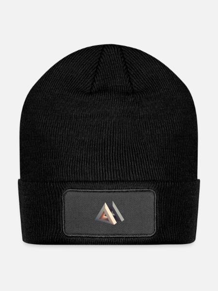 geometric shapes triangles - Patch Beanie - black