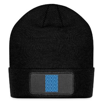 Geometric Blue Pattern - Patch Beanie - black - Front