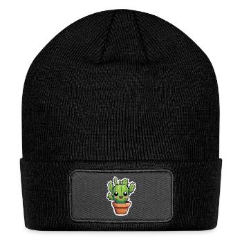 Cut cactus - Patch Beanie - black - Front