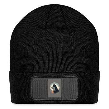 Akita Dog 2 - Japanese Retro Style - Patch Beanie - black - Front
