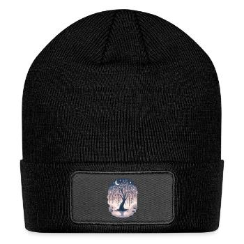 Moonlit Weeping Willow - Patch Beanie - black - Front