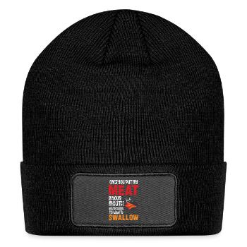 Mouth Swallow Funny Sleeve - Patch Beanie - black - Front