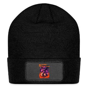 Futuristic robot design - Patch Beanie - black - Front