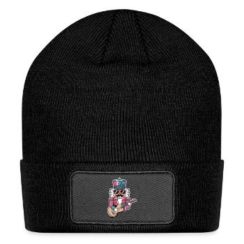 Nutcracker Playing Guitar - Patch Beanie - black - Front