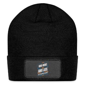 Good Books Are Good Luck to Entrepreneurs Hustling - Patch Beanie - black - Front