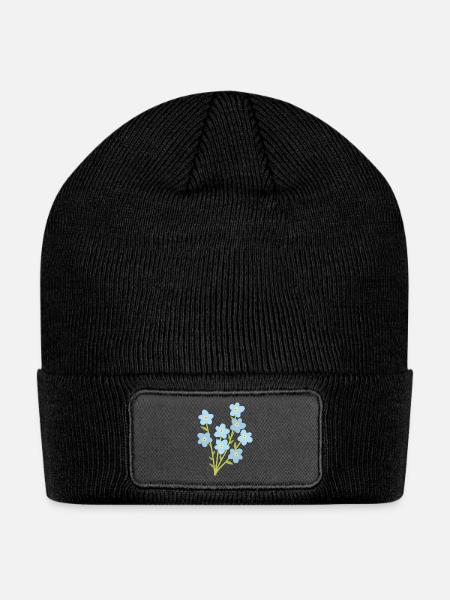 forget-me-not flowers - Patch Beanie - black