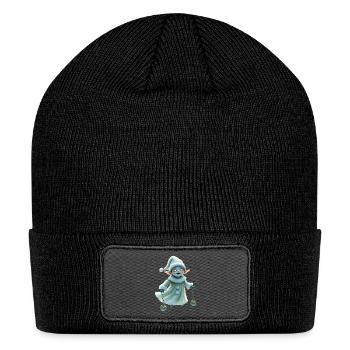 Pastel Bell Elf in Cozy Coat - Patch Beanie - black - Front