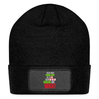 Silent Night Gaming Night All Calm Screens Bright - Patch Beanie - black - Front