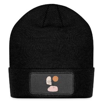 Portrait Minimaliste Line Art - Patch Beanie - black - Front