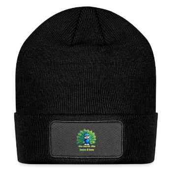 Peacock Earth Love - Patch Beanie - black - Front