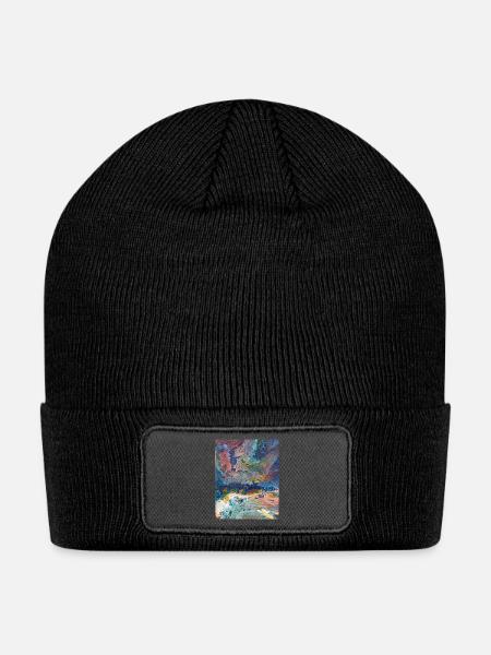 Vivid Fluid Mosaic - Patch Beanie - black