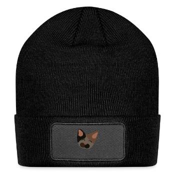 Cutest cat face - Patch Beanie - black - Front