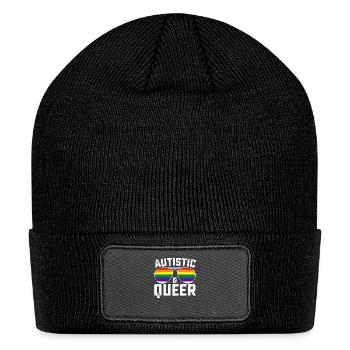 Autistic And Queer Autism Gay Lesbian LGBTQ - Patch Beanie - black - Front