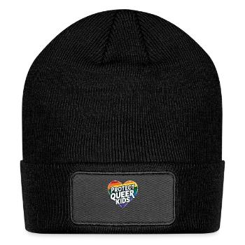 Protect Queer Kids Rainbow Heart LGBT Pride - Patch Beanie - black - Front