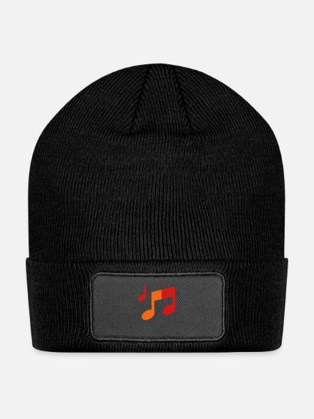 Music Notes - Patch Beanie - black