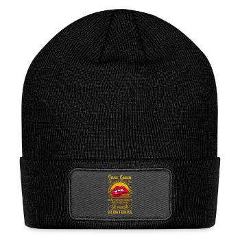 Abstract fusion design - Patch Beanie - black - Front