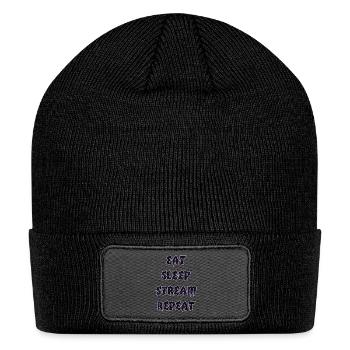 EAT SLEEP STREAM REPEAT - Patch Beanie - black - Front