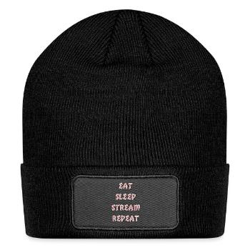 EAT SLEEP STREAM REPEAT - Patch Beanie - black - Front