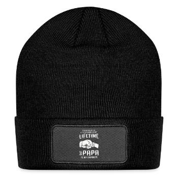papa is my Favorite - Patch Beanie - black - Front