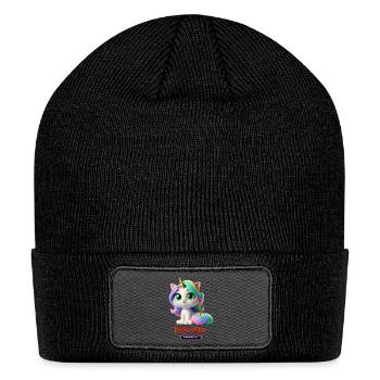 unicorn cat - Patch Beanie - black - Front