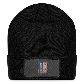 Great Tees 8645 American - Patch Beanie - black - Front