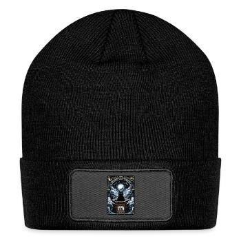 Hermit Tarot Card Cat - Patch Beanie - black - Front