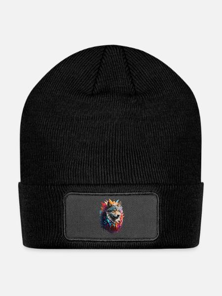 Mystic Wolf - Patch Beanie - black