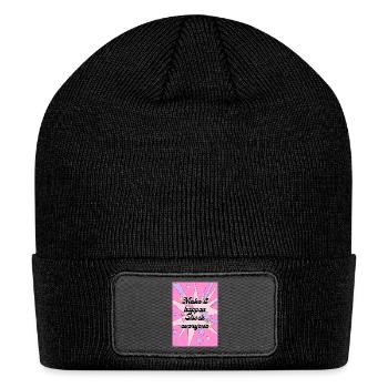 Blue Gradient Minimal Motivational Quotes Poster - Patch Beanie - black - Front