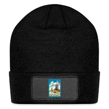 Windmills Charming symbols of Dutch Netherland V2 - Patch Beanie - black - Front