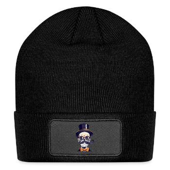 Classy Skull With Hat and Suit Art - Patch Beanie - black - Front