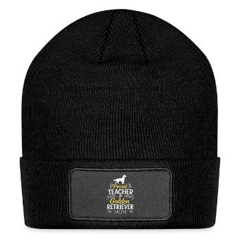 Proud Teacher and Golden Retriever Mom - Patch Beanie - black - Front