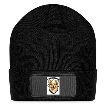 Corgi Mom – Cute Gift for Dog Lovers - Patch Beanie - black - Front
