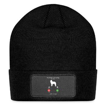 Belgian Sheepdog Is Calling Phone Screen Art Dog - Patch Beanie - black - Front