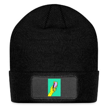 Melting Tech Pop Art Hand - Patch Beanie - black - Front