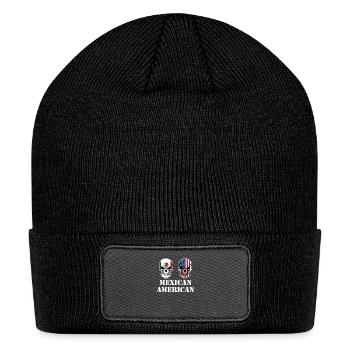Mexican American Flag Skulls - Patch Beanie - black - Front